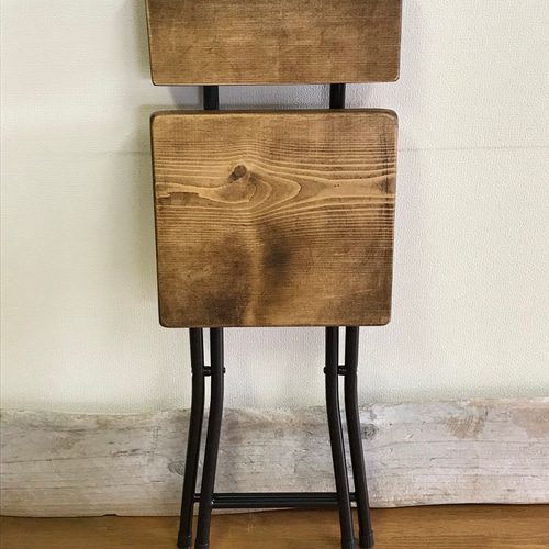 □ 折りたたみ 椅子□ リメイク イス 背もたれ付き レトロ 椅子 鉄脚 1  