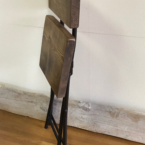 □ 折りたたみ 椅子□ リメイク イス 背もたれ付き レトロ 椅子 鉄脚 1  