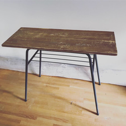 ヴィンテージ　レトロ　鉄脚テーブル　アイアンテーブル　サイドテーブル 鉄脚 テーブル 昭和 レトロ リメイク アイアン テーブル カフェ風