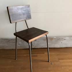 ガーデン家具 アイアンチェア 古材 レトロ 椅子 リメイク 鉄脚