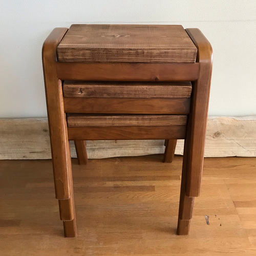 リメイク スタッキング チェア 北欧風 木製 スツール 椅子（チェアー