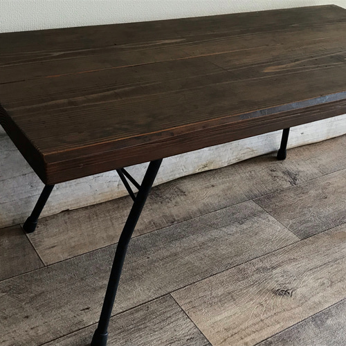 アイアン 折りたたみ テーブル ローテーブル サイドテーブル 古材 鉄脚