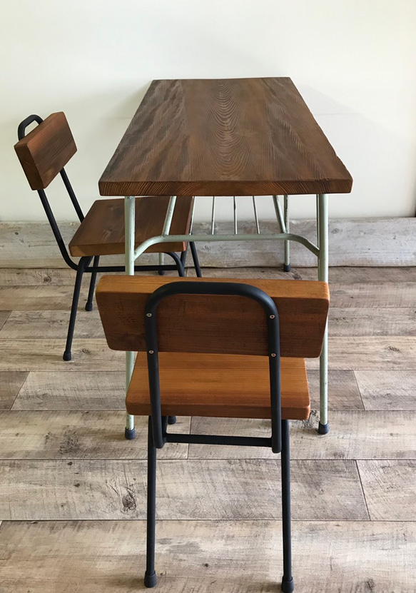 アイアン チェア 2脚　レトロ　鉄脚　古材　店舗什器　リビングチェアー 椅子 6枚目の画像