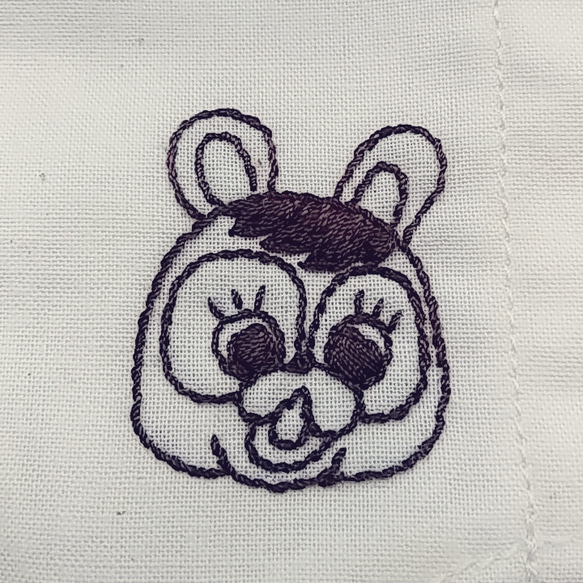 うさぎ刺繍立体マスク【子供用】 2枚目の画像