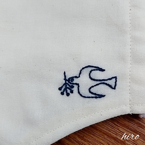 マスク手刺繍 ハンドメイド】手拭いでカブトムシとかき氷の立体マスク【刺繍