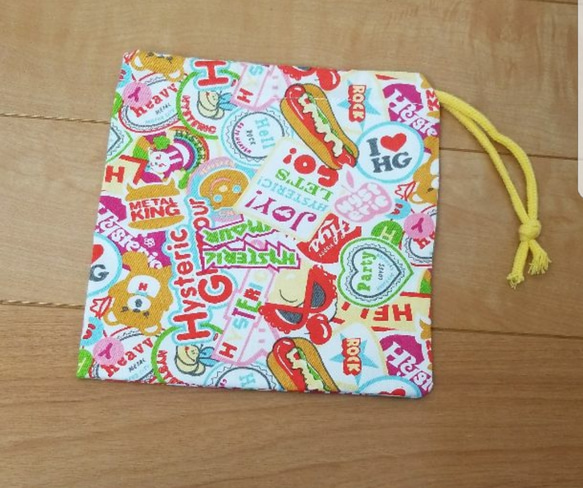 完成品 ヒスミニ柄巾着 ハンドメイド その他入園グッズ ☆NANA