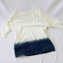 Fujisan : organicコットン藍染有松絞Tシャツ 1枚目の画像