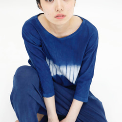 NaMi : organicコットン藍染絞りTシャツ 3枚目の画像