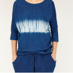 NaMi : organicコットン藍染絞りTシャツ 5枚目の画像