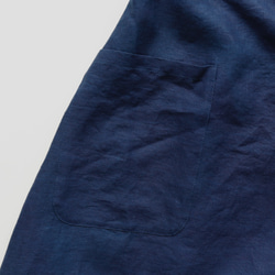 藍染ベルギーリネンサルエルパンツ：asagao(ネイビー） 7枚目の画像