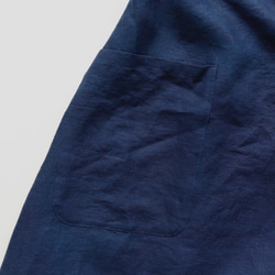 藍染ベルギーリネンサルエルパンツ：asagao(ネイビー） 7枚目の画像