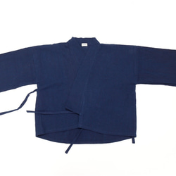 KAMOMe : 藍染・綿節糸・作務衣風ジャケット 4枚目の画像