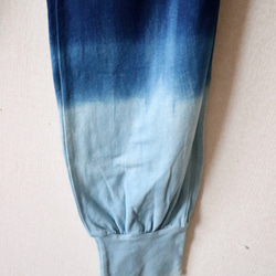 organicコットン天然藍染有松絞りパンツ：サンプル難あり１点もの 3枚目の画像