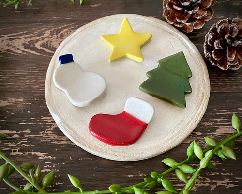 新品　クリスマス　箸置き　靴下　柊　お星様　三点セットのみ 新品 クリスマス 箸置き 靴下 柊 お星様 三点セットのみ 新品