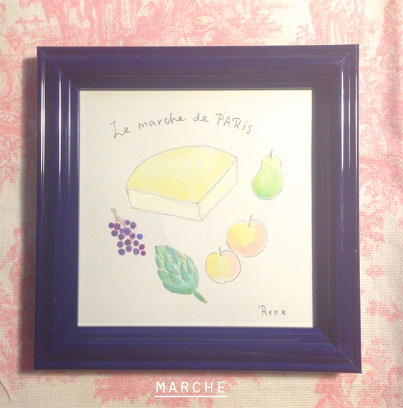 ★SOLD OUT★ フレーム付きミニ原画_marche 1枚目の画像