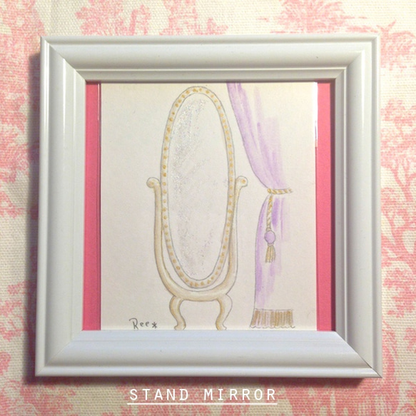 ミニ原画 stand mirror (フレーム付き) 1枚目の画像