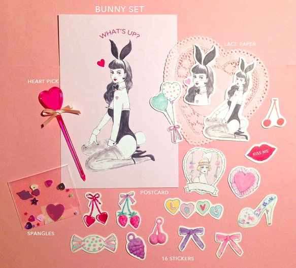 ★SOLD OUT★ ステッカーセット_bunny bettie 2枚目の画像