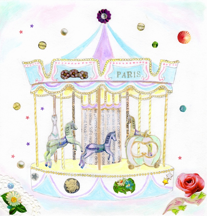 ☆SALE☆ コラージュ原画 merry go round
