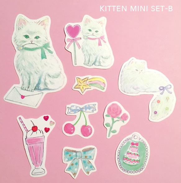 ☆SALE☆ kitten ミニステッカーセット-B 2枚目の画像