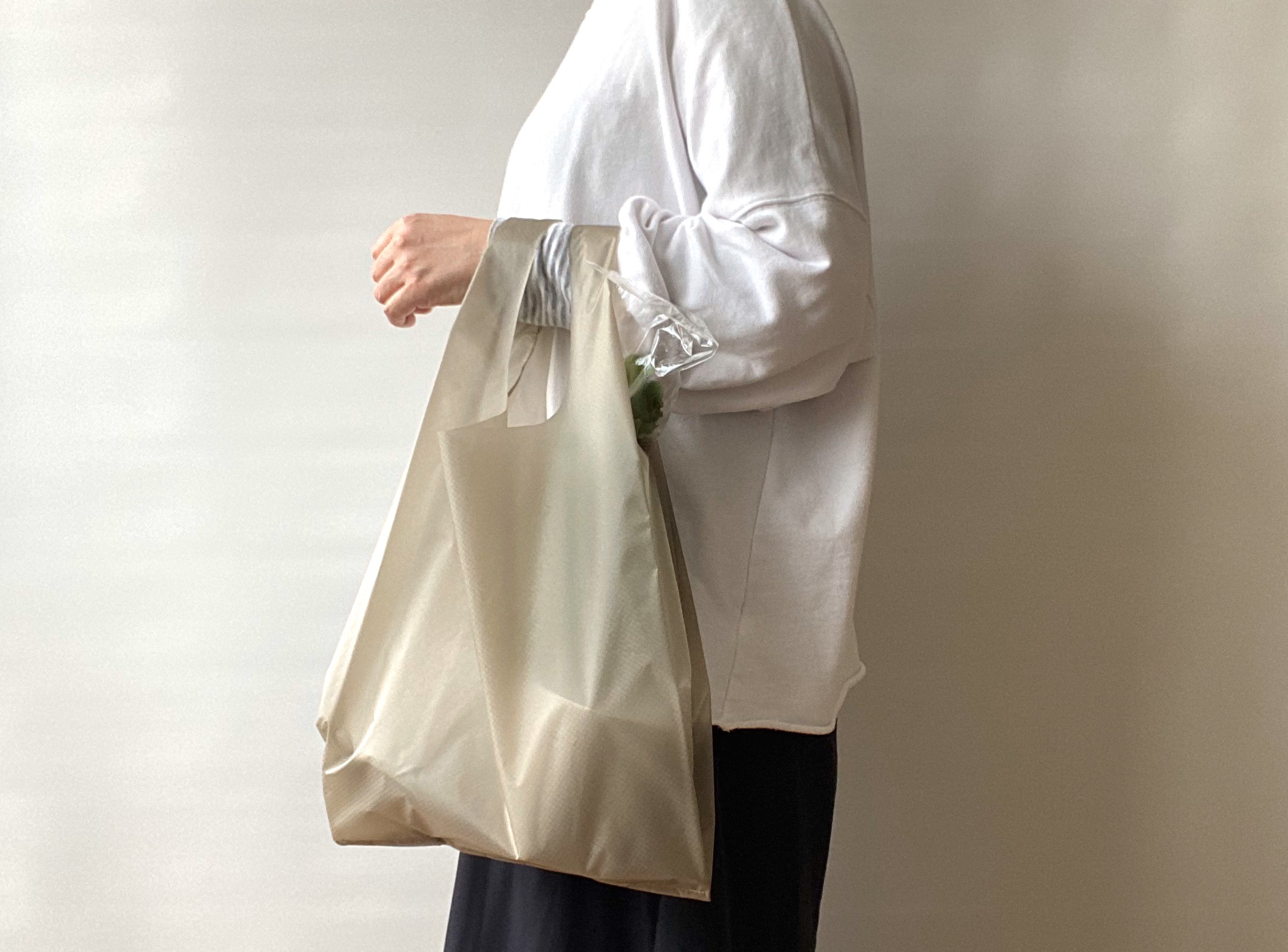 国産再生ナイロンエコバッグ 色：ベージュ – Makuake STORE