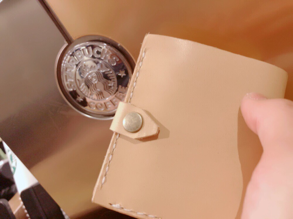 ボタン付二つ折り財布(純国産姫路レザー)