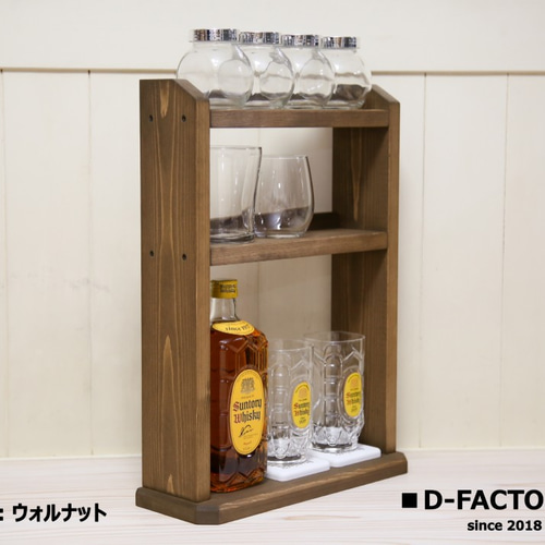 □ウイスキーラック グラスラック 小物棚 3段（横幅=33cm）角瓶□No