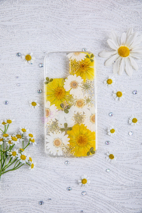 全機種対応iPhone13 Xperia Galaxy スマホケース 押し花ケース 人気 押し花 ❀ケース 花束 花物語 2枚目の画像