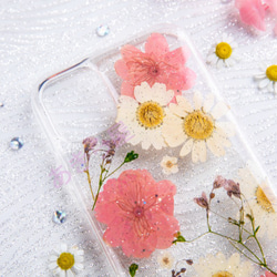 全機種対応iPhone13 Xperia Galaxy スマホケース 押し花ケース 人気 押し花 ❀ケース 花束 花物語 1枚目の画像