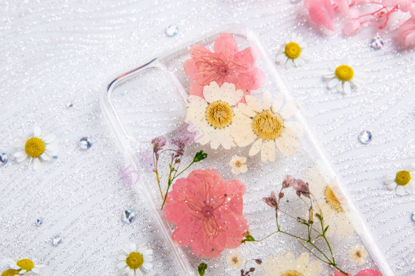 全機種対応iPhone13 Xperia Galaxy スマホケース 押し花ケース 人気 押し花 ❀ケース 花束 花物語 1枚目の画像