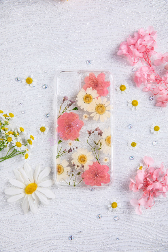 全機種対応iPhone13 Xperia Galaxy スマホケース 押し花ケース 人気 押し花 ❀ケース 花束 花物語 3枚目の画像