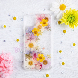 全機種対応iPhone13 Xperia Galaxy スマホケース 押し花ケース 人気 押し花 ❀ケース 花束 花物語 4枚目の画像