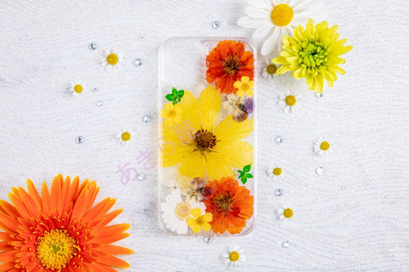 全機種対応iPhone13 Xperia Galaxy スマホケース 押し花ケース 人気 押し花 ❀ケース 花束 花物語 4枚目の画像