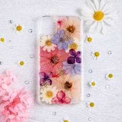 全機種対応iPhone13 Xperia Galaxy スマホケース 押し花ケース 人気 押し花 ❀ケース 花束 花物語 3枚目の画像