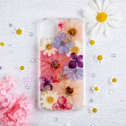 全機種対応iPhone13 Xperia Galaxy スマホケース 押し花ケース 人気 押し花 ❀ケース 花束 花物語 4枚目の画像