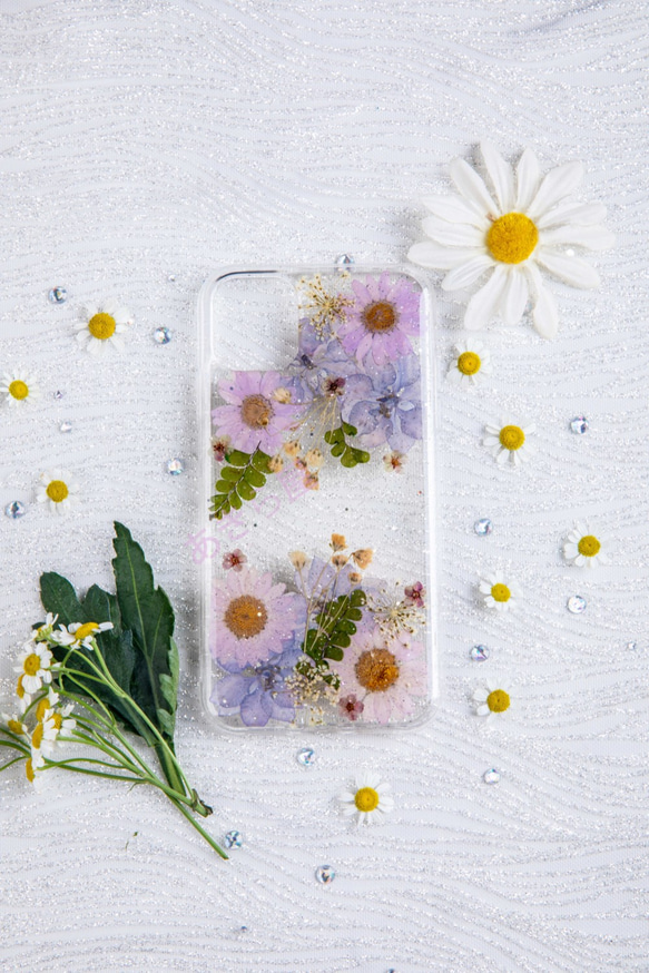 全機種対応iPhone13 Xperia Galaxy スマホケース 押し花ケース 人気 押し花 ❀ケース 花束 花物語 4枚目の画像