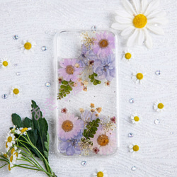 全機種対応iPhone13 Xperia Galaxy スマホケース 押し花ケース 人気 押し花 ❀ケース 花束 花物語 5枚目の画像