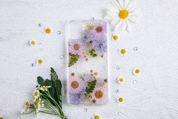 全機種対応iPhone13 Xperia Galaxy スマホケース 押し花ケース 人気 押し花 ❀ケース 花束 花物語 5枚目の画像