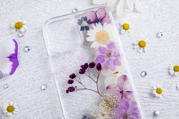 全機種対応iPhone13 Xperia Galaxy スマホケース 押し花ケース 人気 押し花 ❀ケース 花束 花物語 1枚目の画像