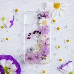 全機種対応iPhone13 Xperia Galaxy スマホケース 押し花ケース 人気 押し花 ❀ケース 花束 花物語 3枚目の画像