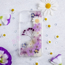 全機種対応iPhone13 Xperia Galaxy スマホケース 押し花ケース 人気 押し花 ❀ケース 花束 花物語 4枚目の画像