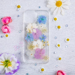 全機種対応iPhone13 Xperia Galaxy スマホケース 押し花ケース 人気 押し花 ❀ケース 花束 花物語 2枚目の画像