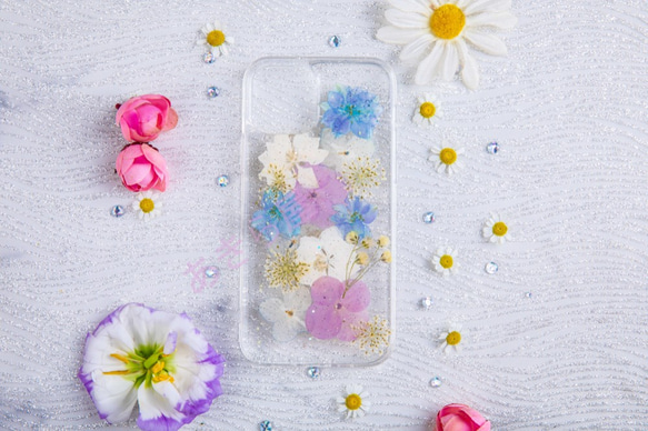 全機種対応iPhone13 Xperia Galaxy スマホケース 押し花ケース 人気 押し花 ❀ケース 花束 花物語 2枚目の画像