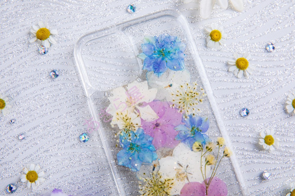 全機種対応iPhone13 Xperia Galaxy スマホケース 押し花ケース 人気 押し花 ❀ケース 花束 花物語 3枚目の画像