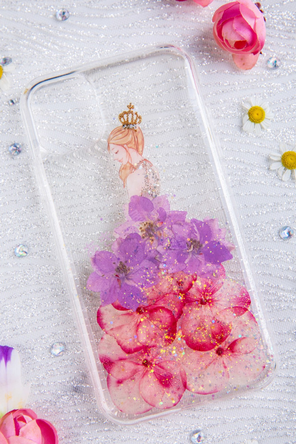 期間限定セール ♡iPhone15 Xperia Galaxy スマホケース 押し花ケース 人気 押し花 ❀ケース 2枚目の画像