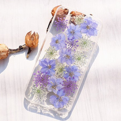 期間限定セール ♡iPhone Xperia Galaxy全機種対応 スマホケース 押し花ケース  押し花ケース 1枚目の画像