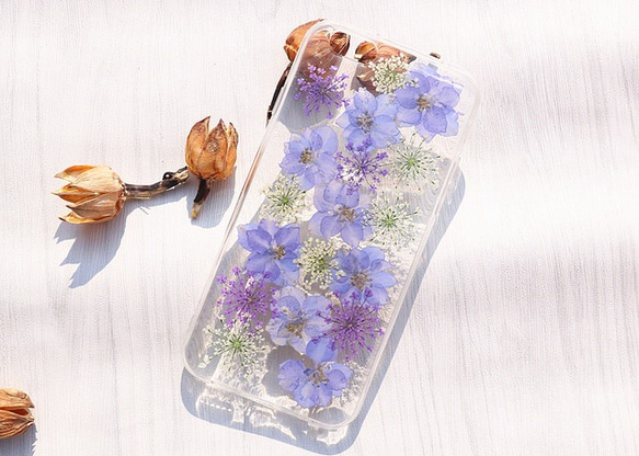 期間限定セール ♡iPhone Xperia Galaxy全機種対応 スマホケース 押し花ケース  押し花ケース 1枚目の画像