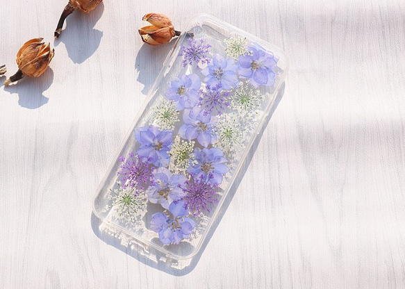 期間限定セール ♡iPhone Xperia Galaxy全機種対応 スマホケース 押し花ケース  押し花ケース 4枚目の画像