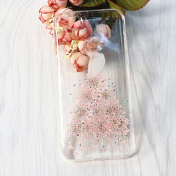 全機種対応iPhone Xperia Galaxy スマホケース 押し花ケース 人気 押し花 ❀ケース 花束 花物語 1枚目の画像