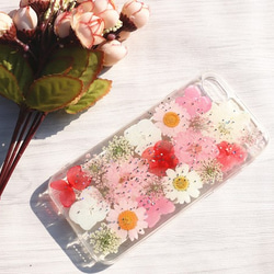 全機種対応iPhone Xperia Galaxy スマホケース 押し花ケース 人気 押し花 ❀ケース 花束 花物語 2枚目の画像