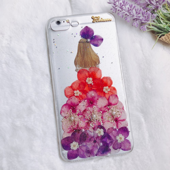 全機種対応iPhone Xperia Galaxy スマホケース 押し花ケース 人気 押し花 ❀ケース 花束 花物語 2枚目の画像